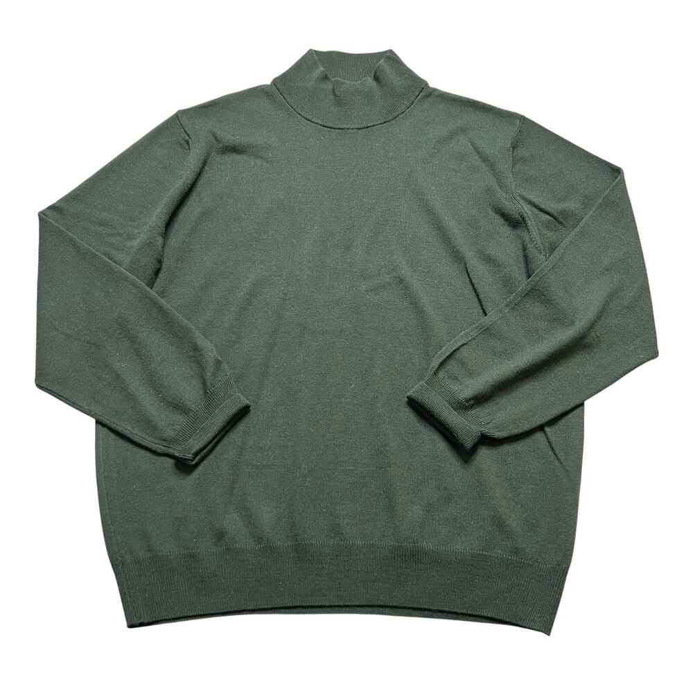 Vintage Toscano‎ Made in Italy Merino Wool Mock Neck Sweater Green Mens Large